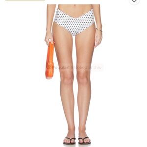 Rae Bikini Bottom in white polkadot size medium
